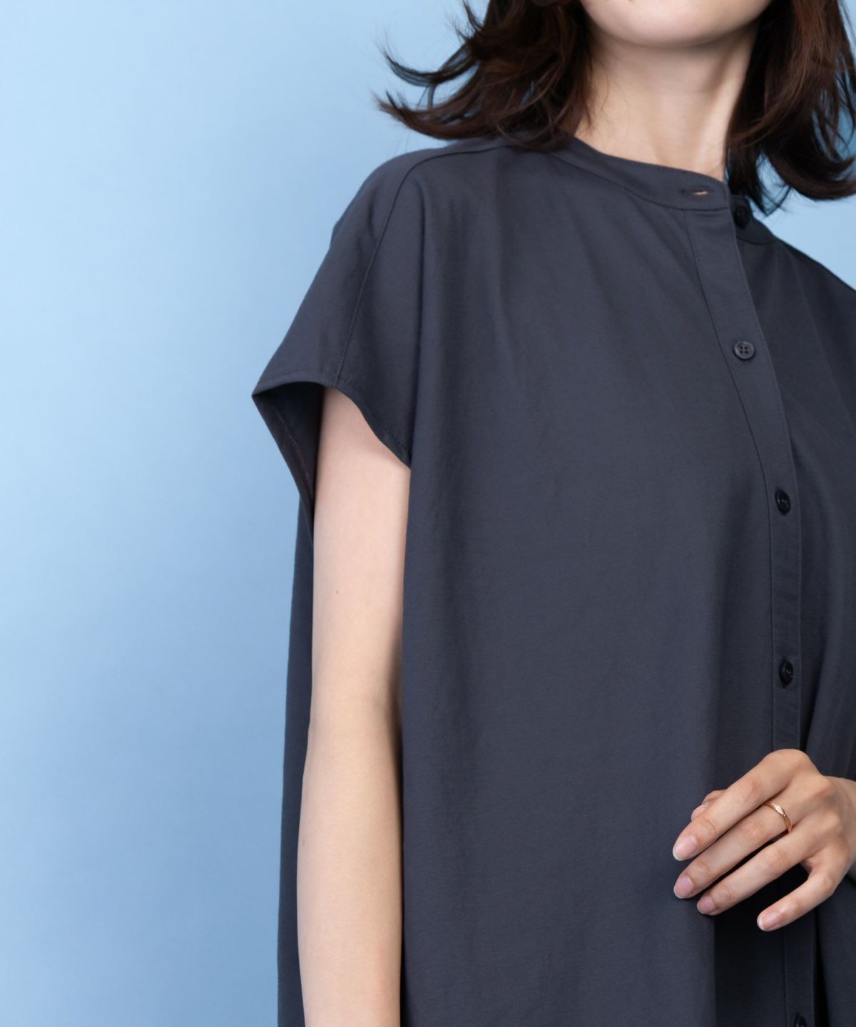 NAVY SARARI 前開きシャツ レディース