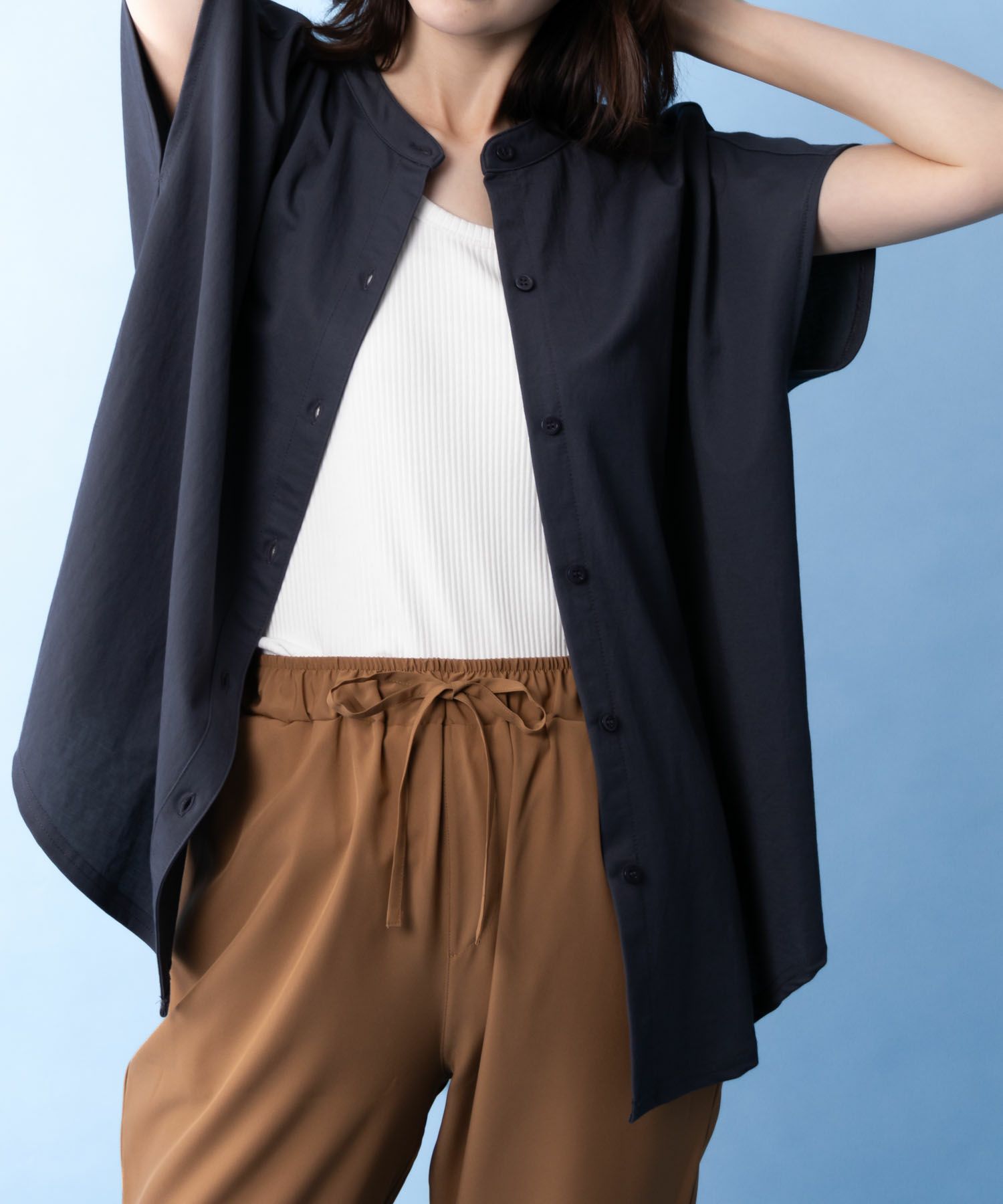 NAVY SARARI  前開きシャツ レディース商品サムネイル-5