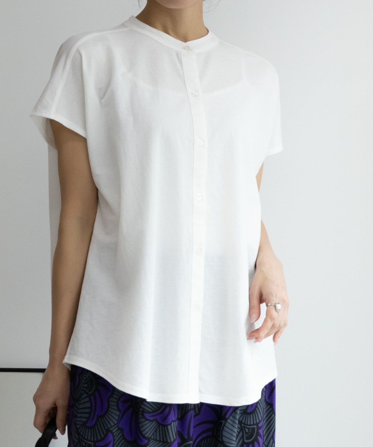 NAVY SARARI 前開きシャツ レディース