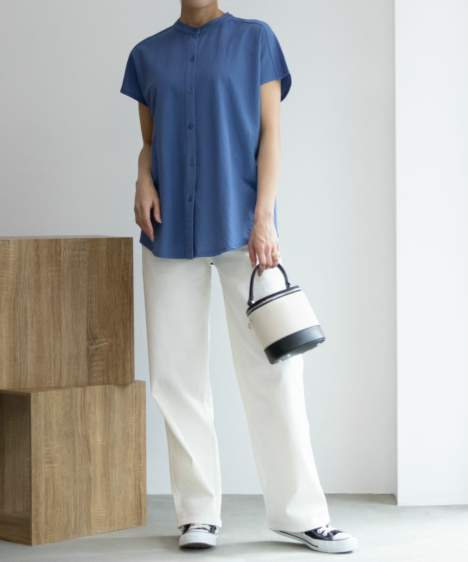 NAVY SARARI 前開きシャツ レディース