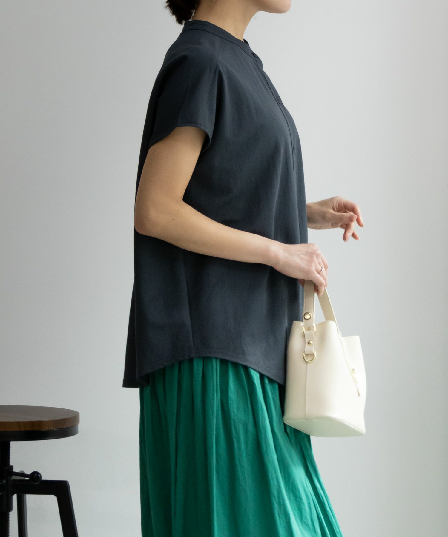 NAVY SARARI 前開きシャツ レディース