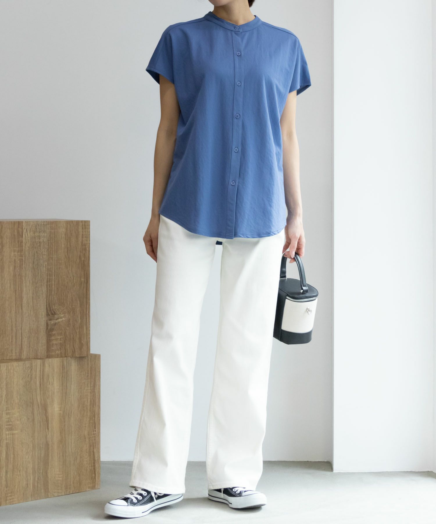 NAVY SARARI 前開きシャツ レディース