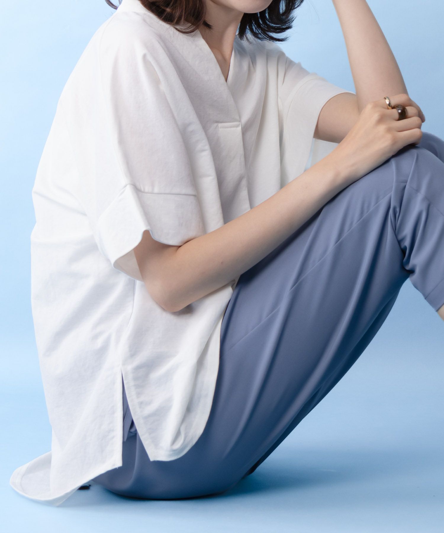 NAVY SARARI スキッパープルオーバー レディース