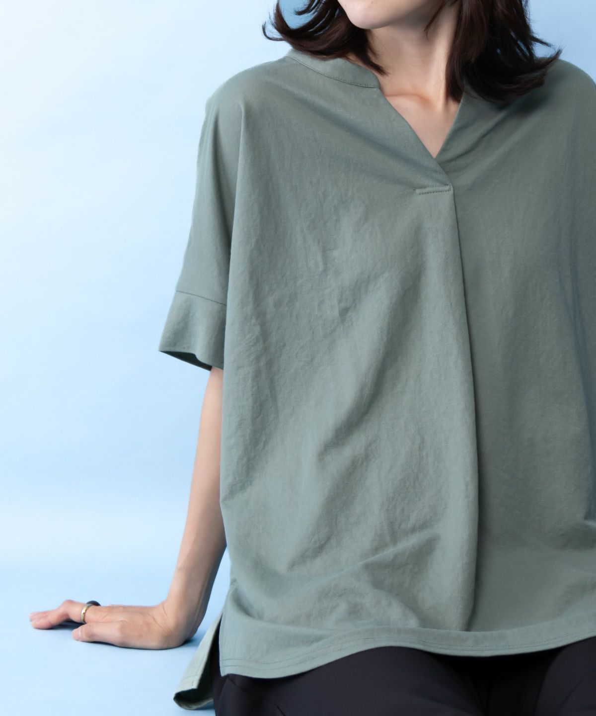 NAVY SARARI スキッパープルオーバー レディース