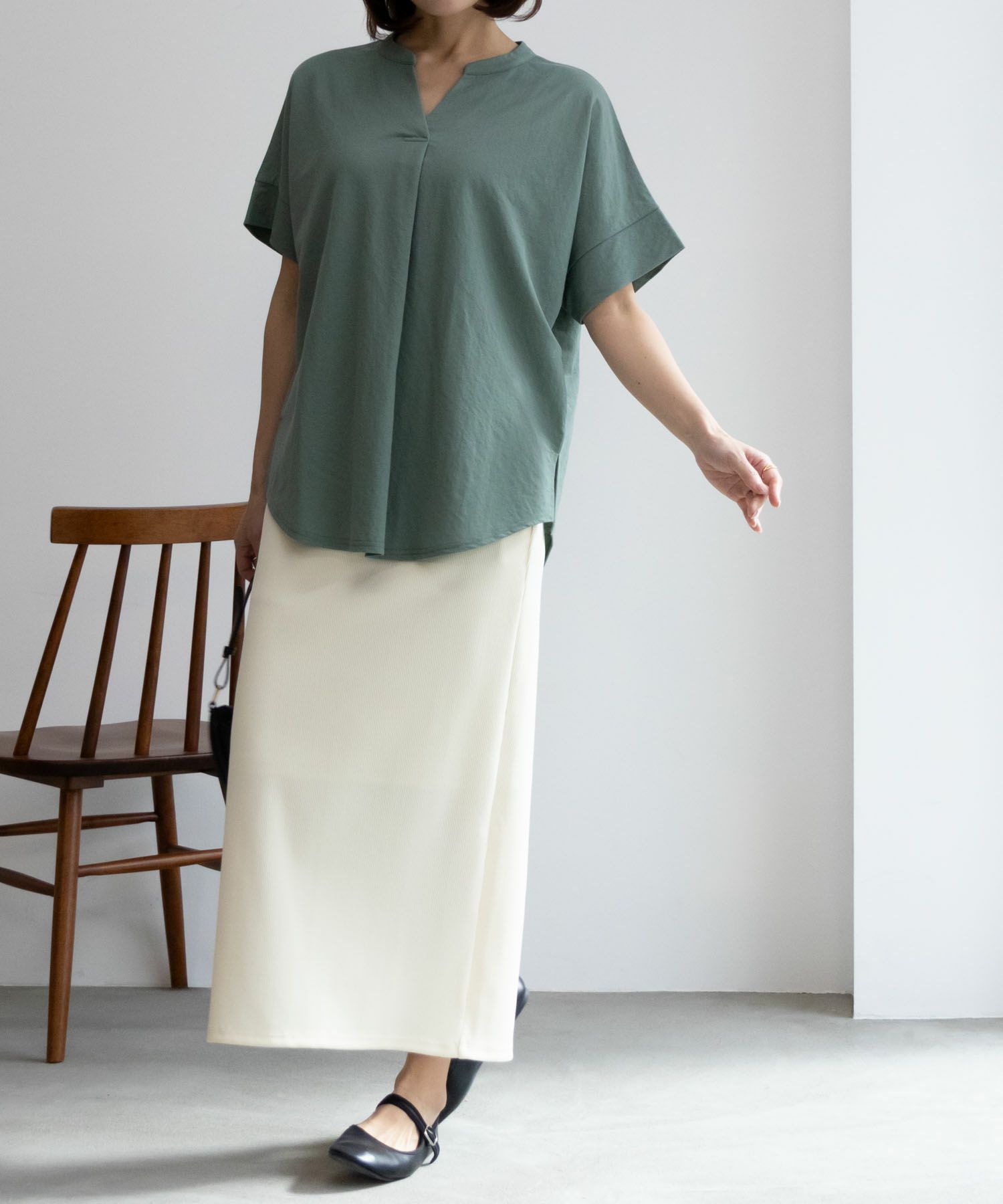 NAVY SARARI スキッパープルオーバー レディース
