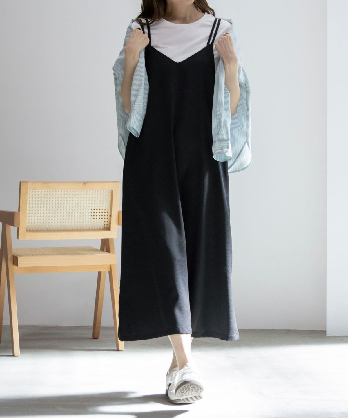 NAVY 麻ライクキャミワンピースアンサンブル レディース