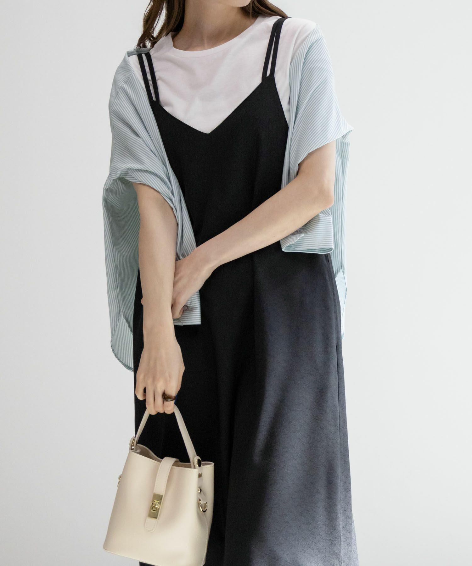 NAVY 麻ライクキャミワンピースアンサンブル レディース