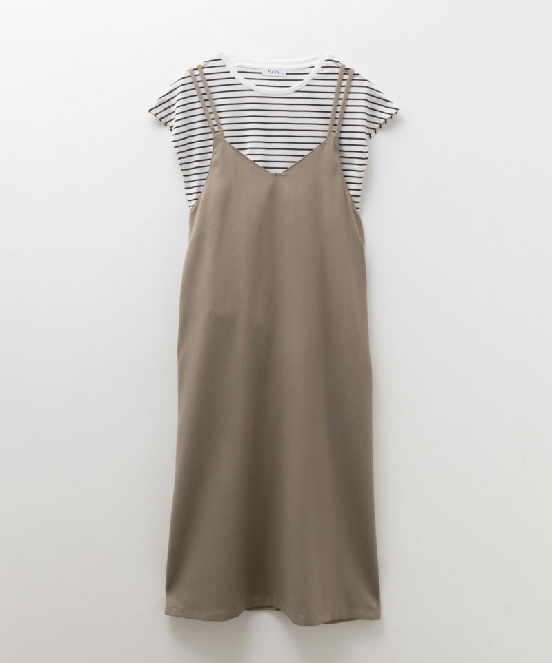 NAVY  麻ライクキャミワンピースアンサンブル レディース商品画像-18