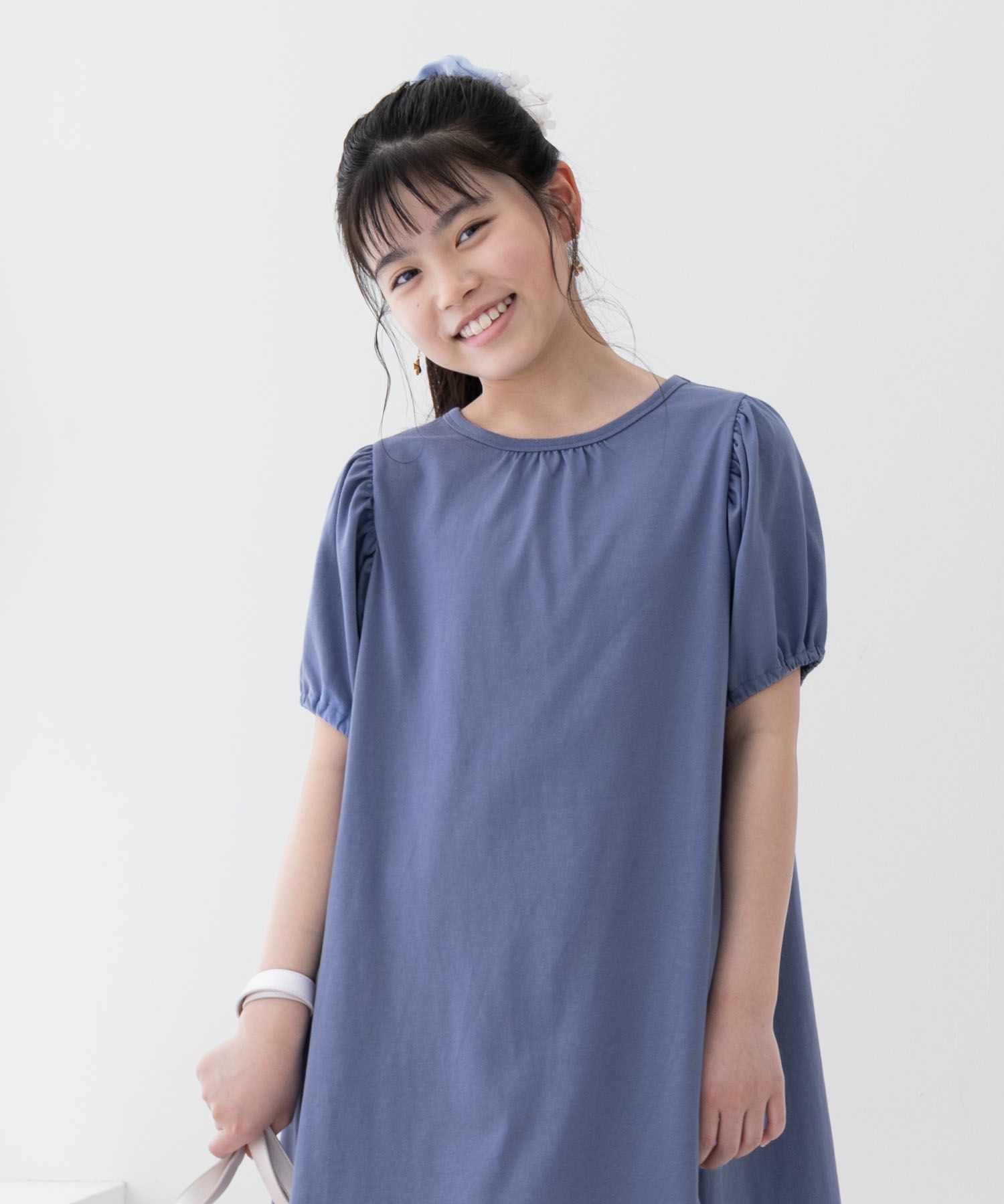 NAVY SARARI 肩ギャザーワンピース キッズ商品サムネイル-2