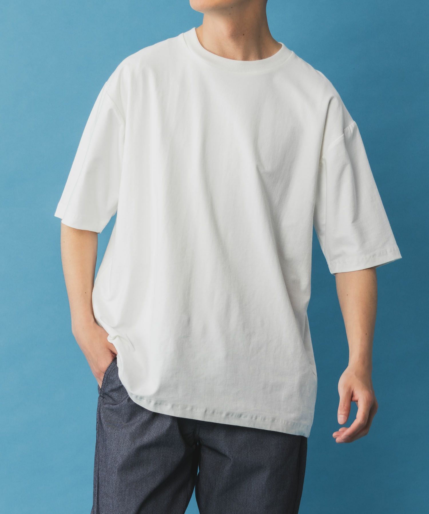 SARARI NAVY 冷感クルーネックTシャツ メンズ