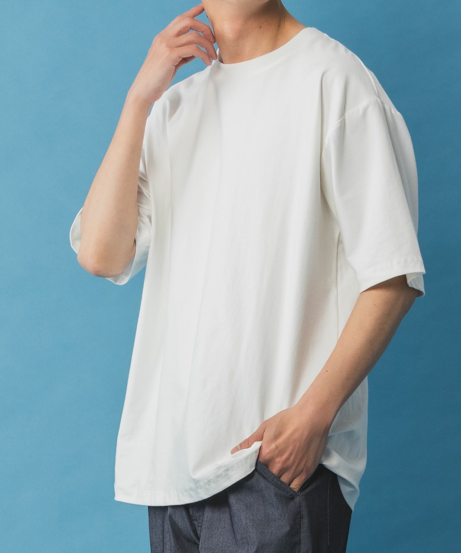 SARARI NAVY 冷感クルーネックTシャツ メンズ