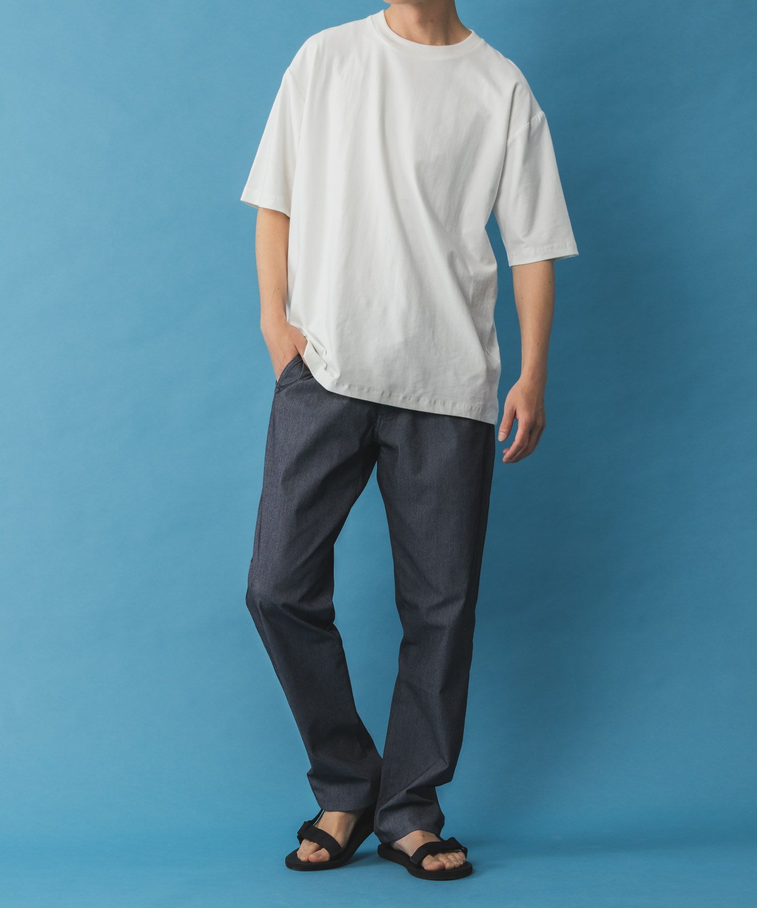 SARARI NAVY 冷感クルーネックTシャツ メンズ