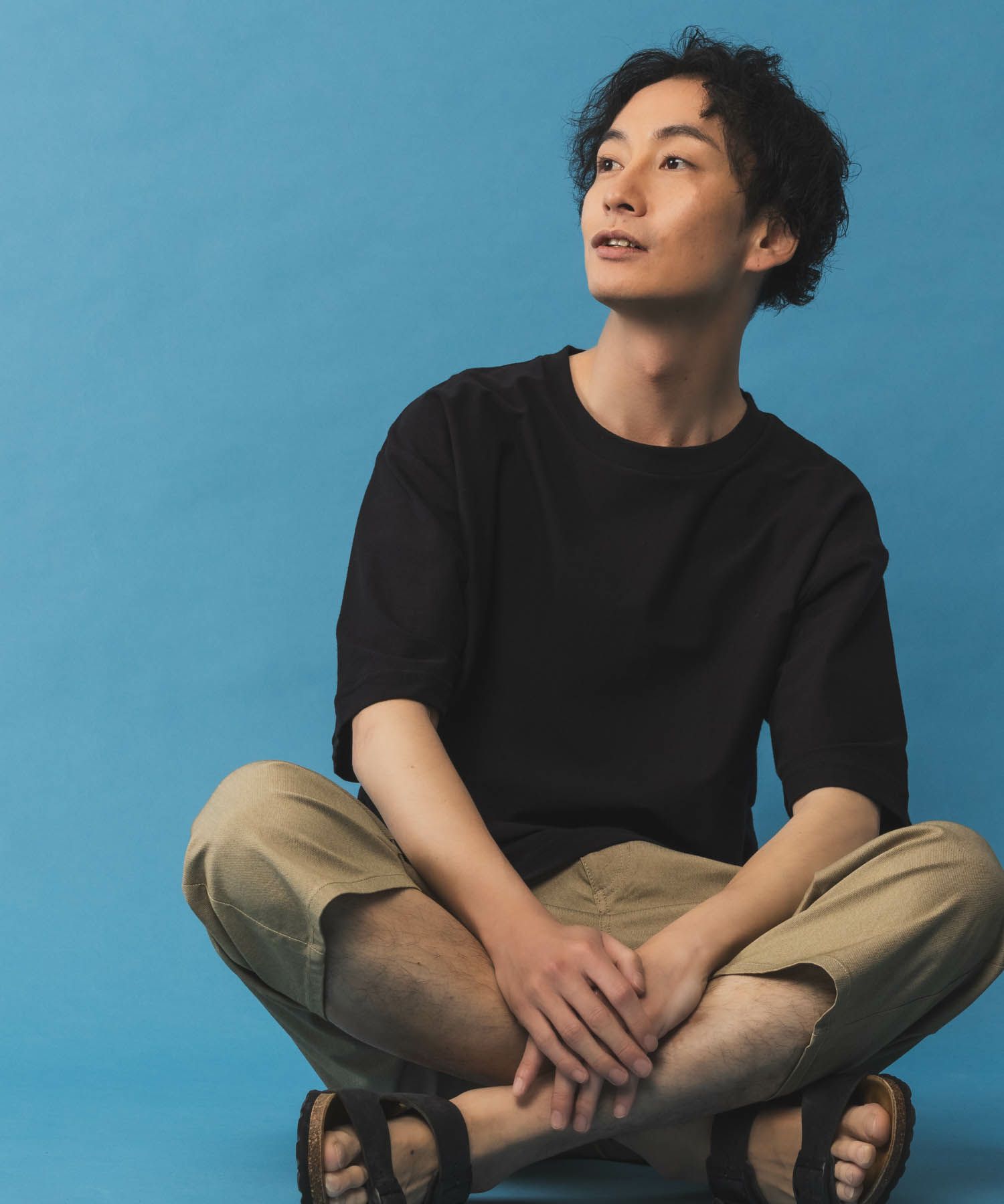 SARARI NAVY 冷感クルーネックTシャツ メンズ