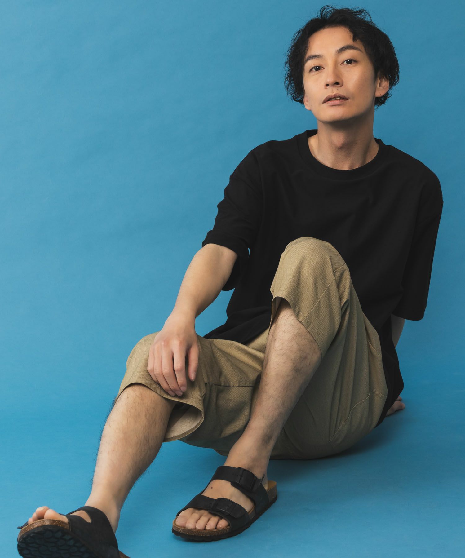 SARARI NAVY 冷感クルーネックTシャツ メンズ