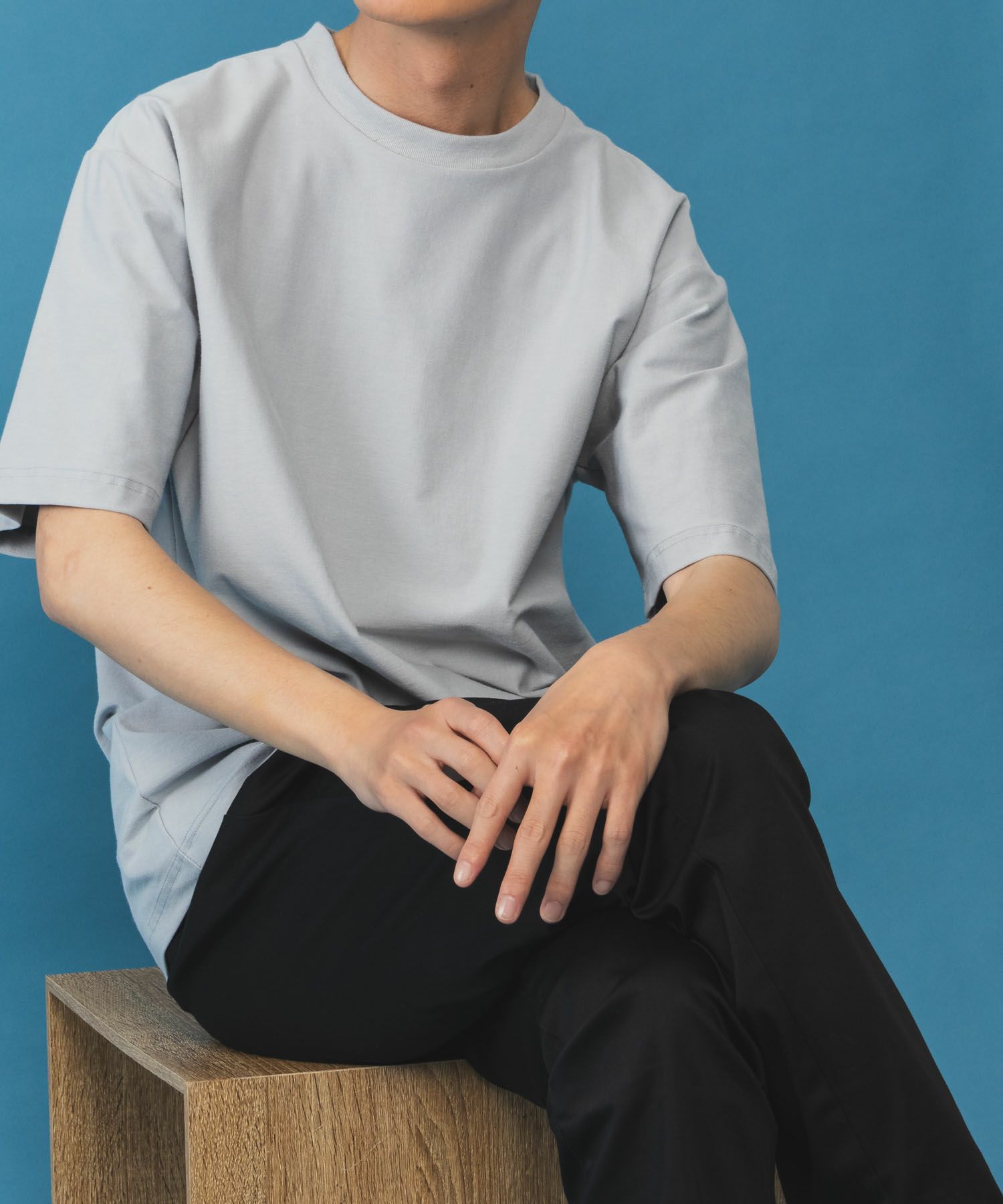 SARARI NAVY 冷感クルーネックTシャツ メンズ