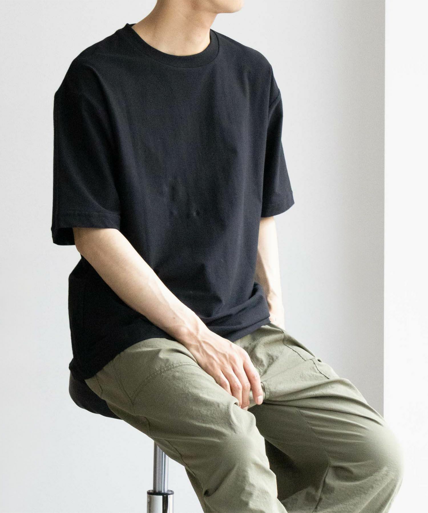 SARARI NAVY 冷感クルーネックTシャツ メンズ