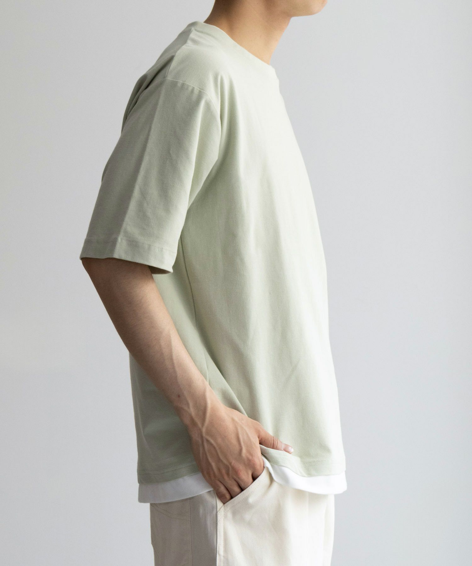 NAVY SARARI 冷感フェイクレイヤードTシャツ メンズ商品サムネイル-20
