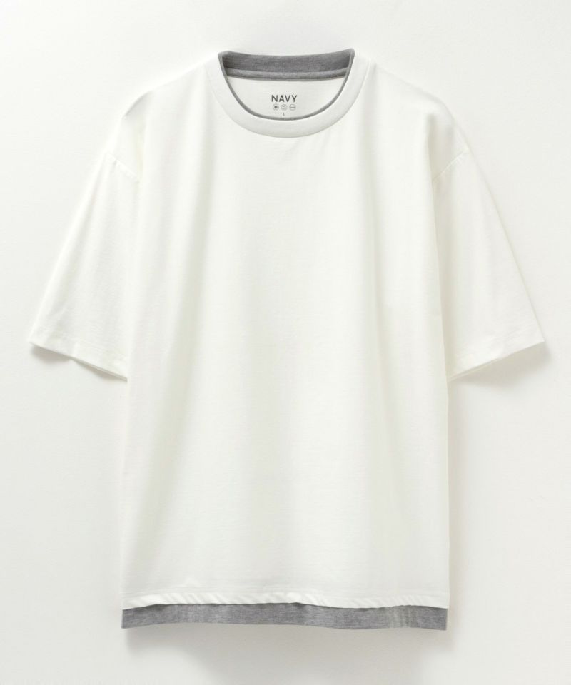 NAVY SARARI 冷感フェイクレイヤードTシャツ メンズ商品画像-29