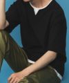 NAVY SARARI 冷感キーネックTシャツ メンズ商品サムネイル-2