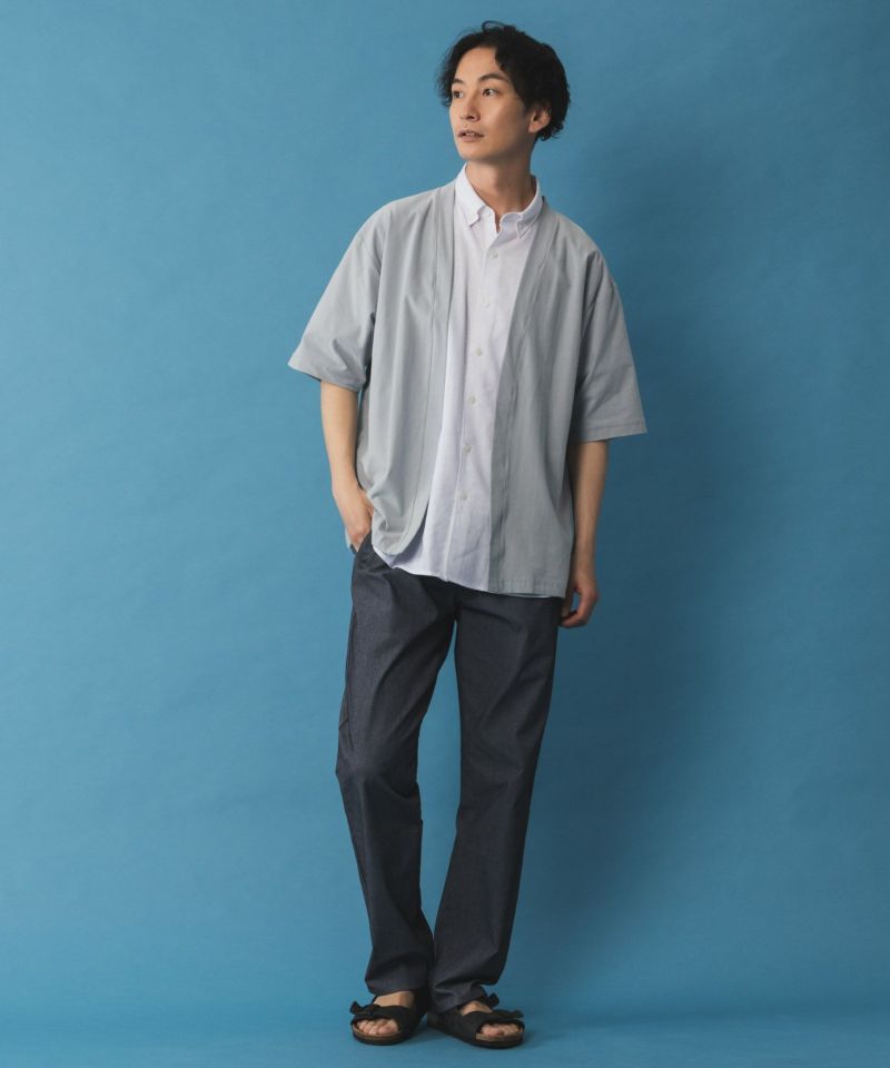 NAVY SARARI 冷感着流しカーディガン メンズ商品画像-4