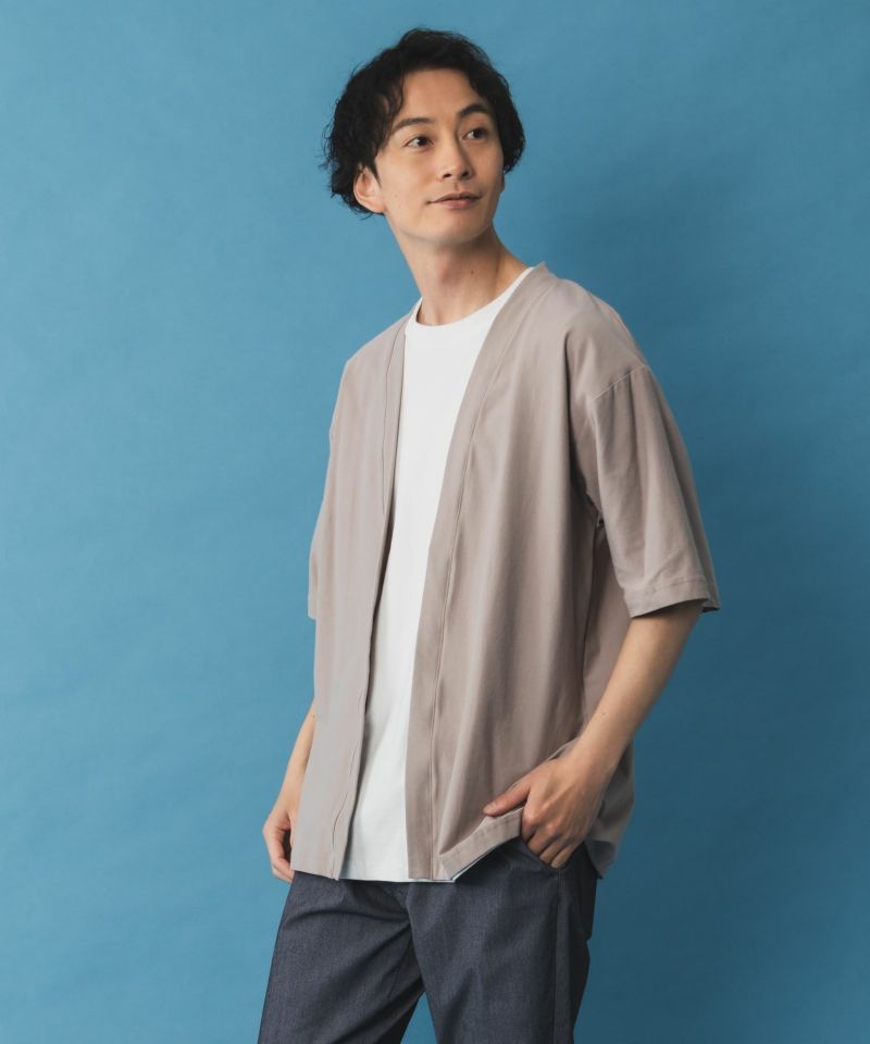 NAVY SARARI  冷感着流しカーディガン メンズ商品画像-11