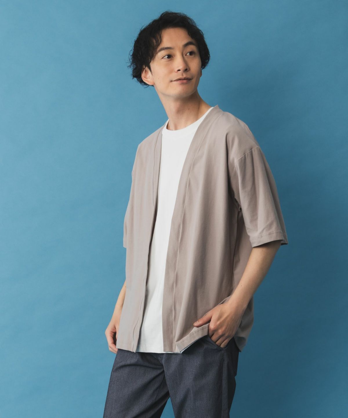 SARARI NAVY 冷感着流しカーディガン メンズ