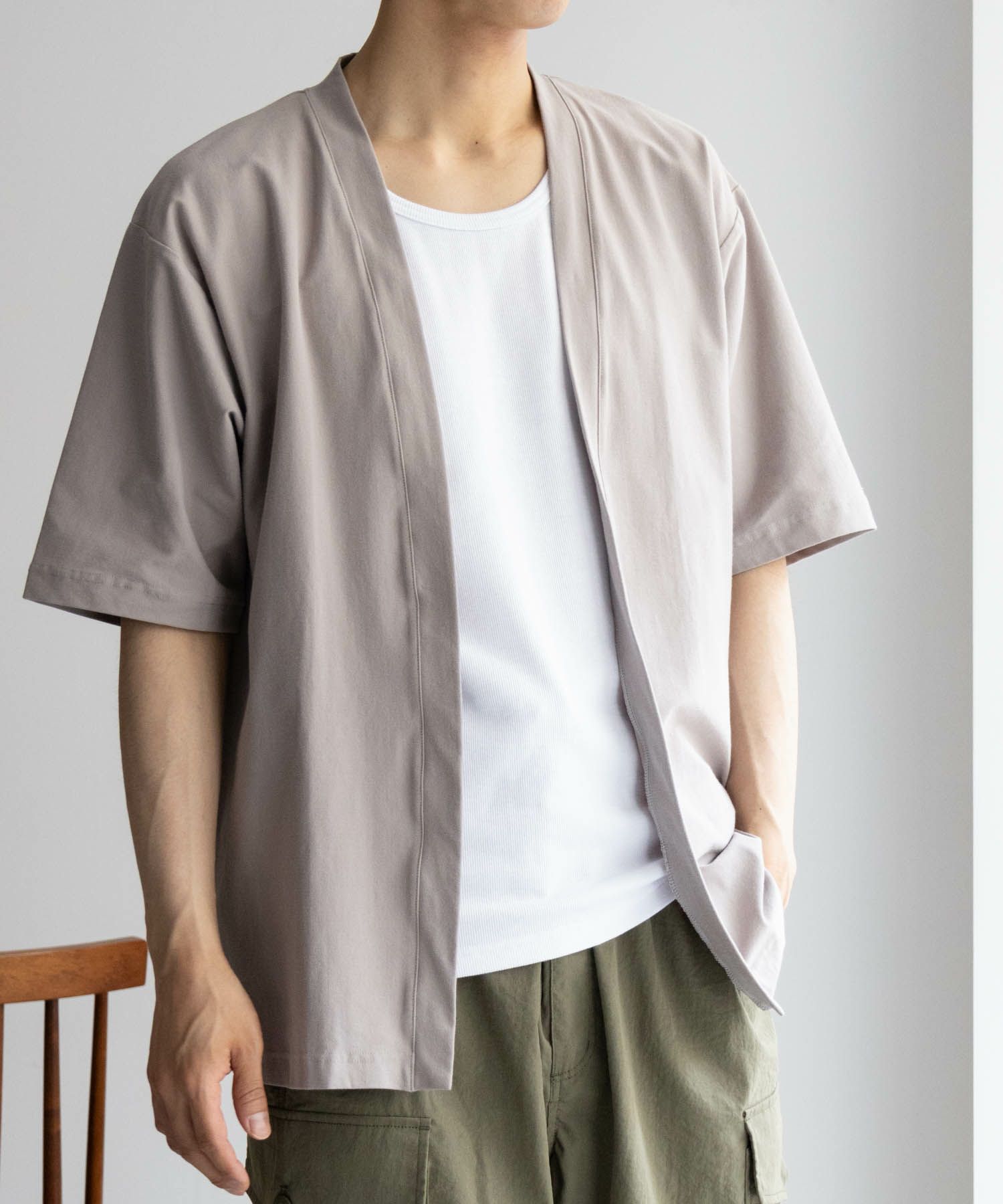 NAVY SARARI  冷感着流しカーディガン メンズ商品画像-15