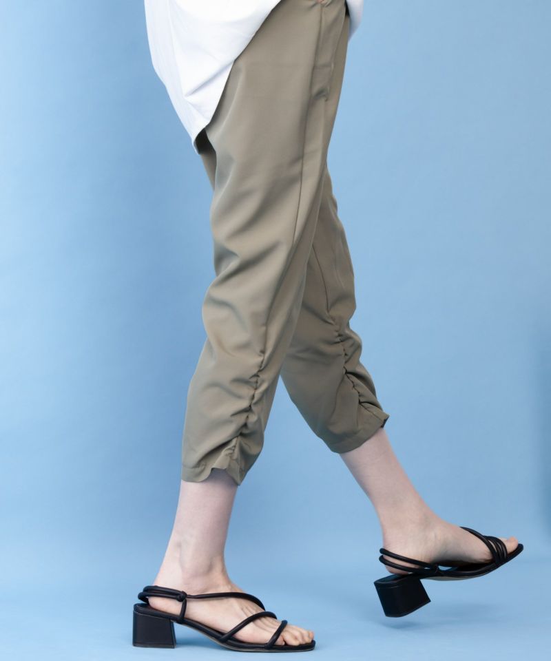 NAVY SARARI シャーリングパンツ レディース