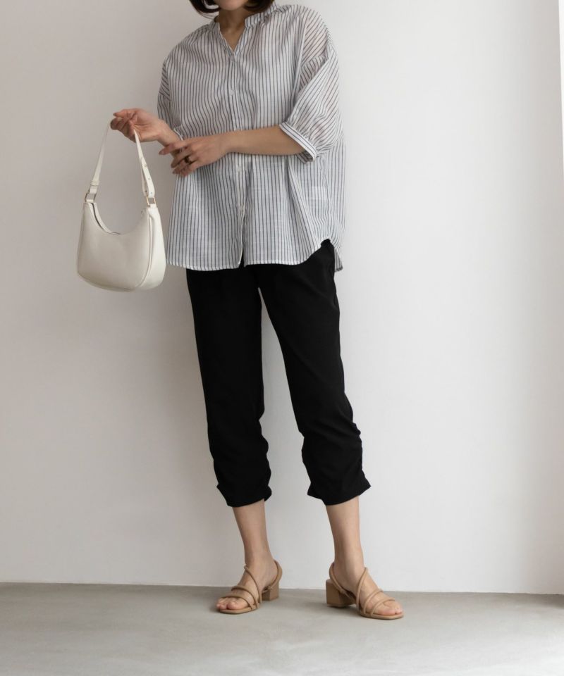 NAVY SARARI  シャーリングパンツ レディース商品画像-11