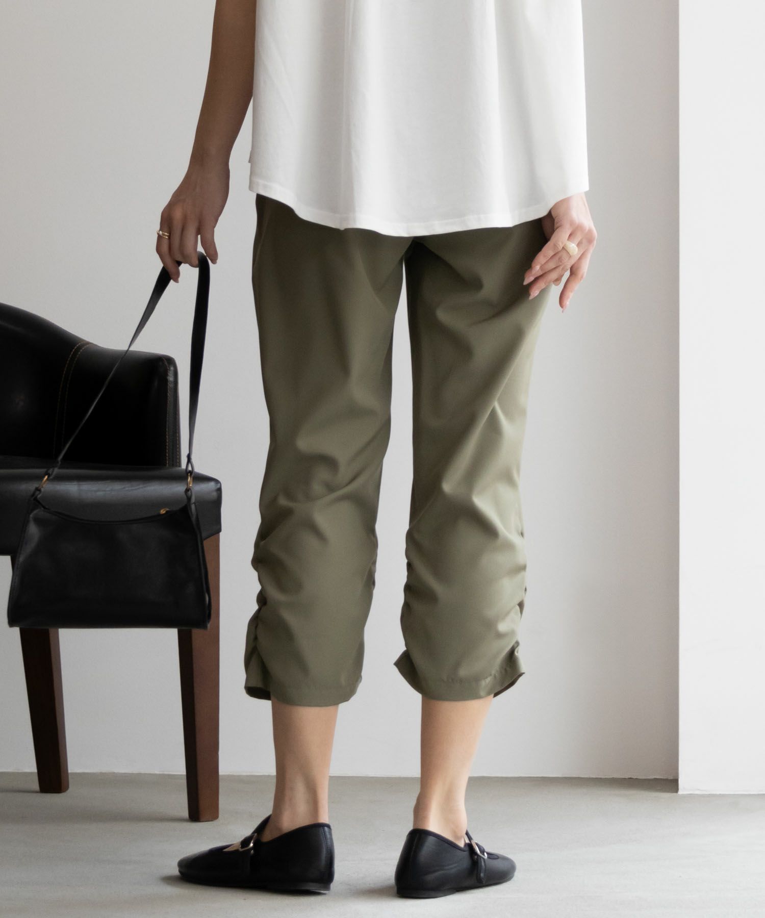 NAVY SARARI  シャーリングパンツ レディース商品サムネイル-14