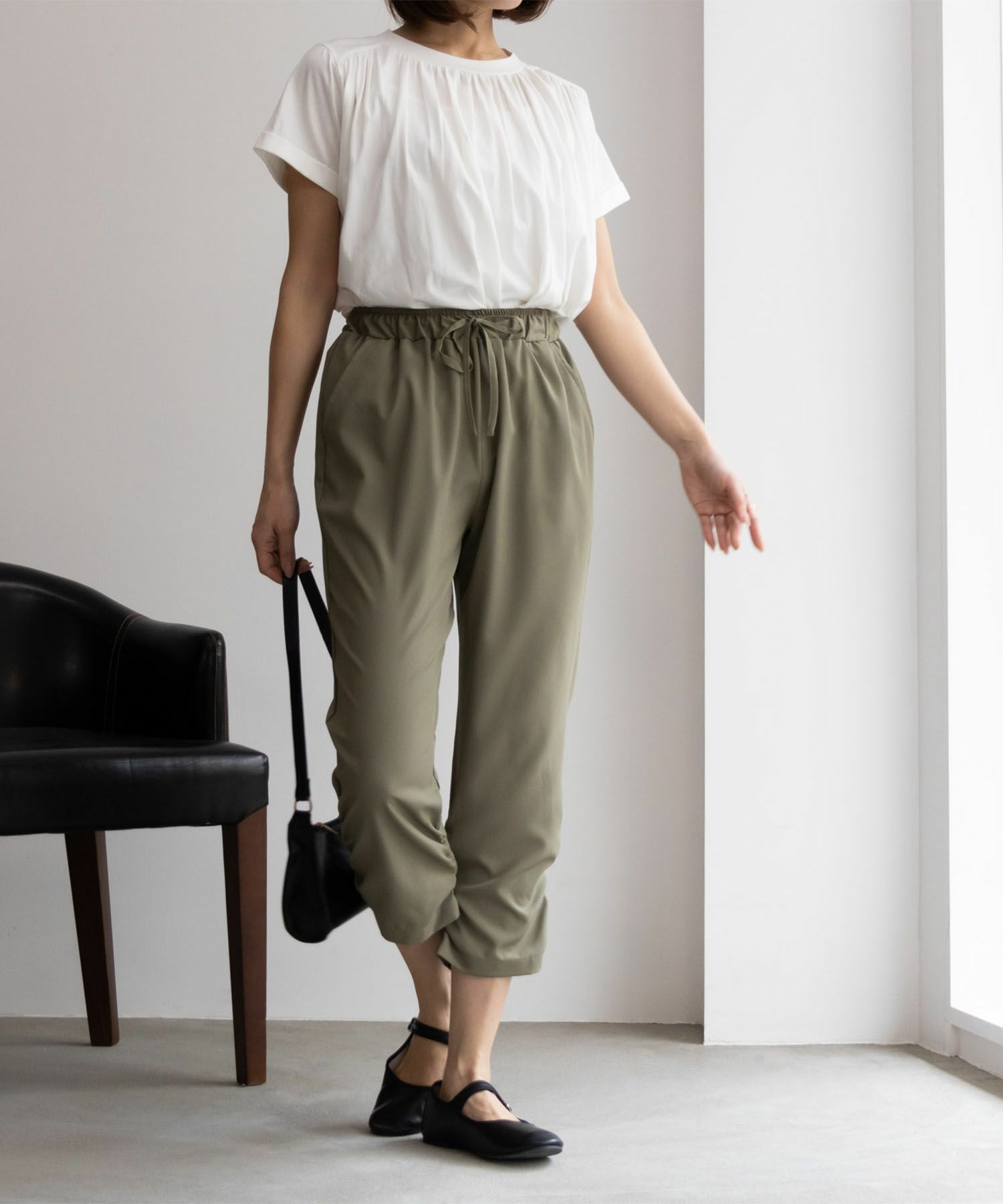 NAVY SARARI  シャーリングパンツ レディース商品サムネイル-18