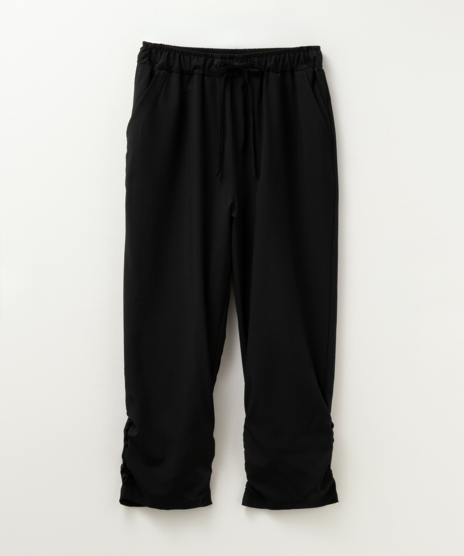 SARARI NAVY シャーリングパンツ レディース