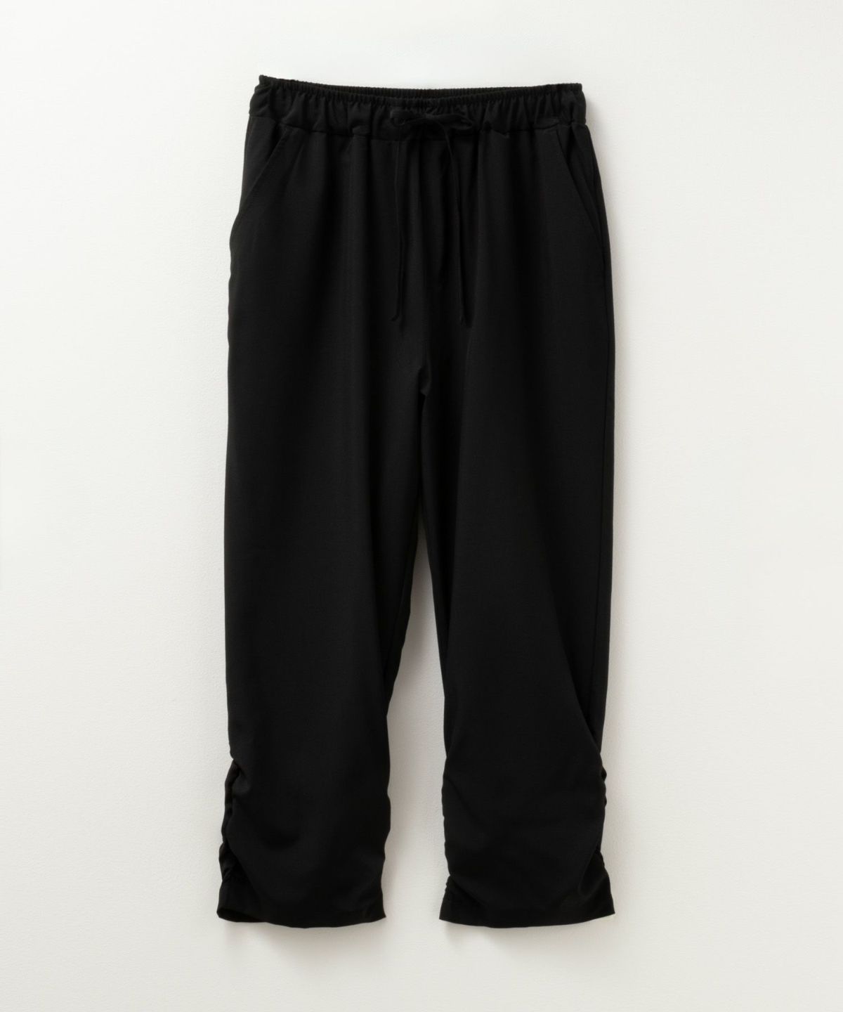 SARARI NAVY シャーリングパンツ レディース