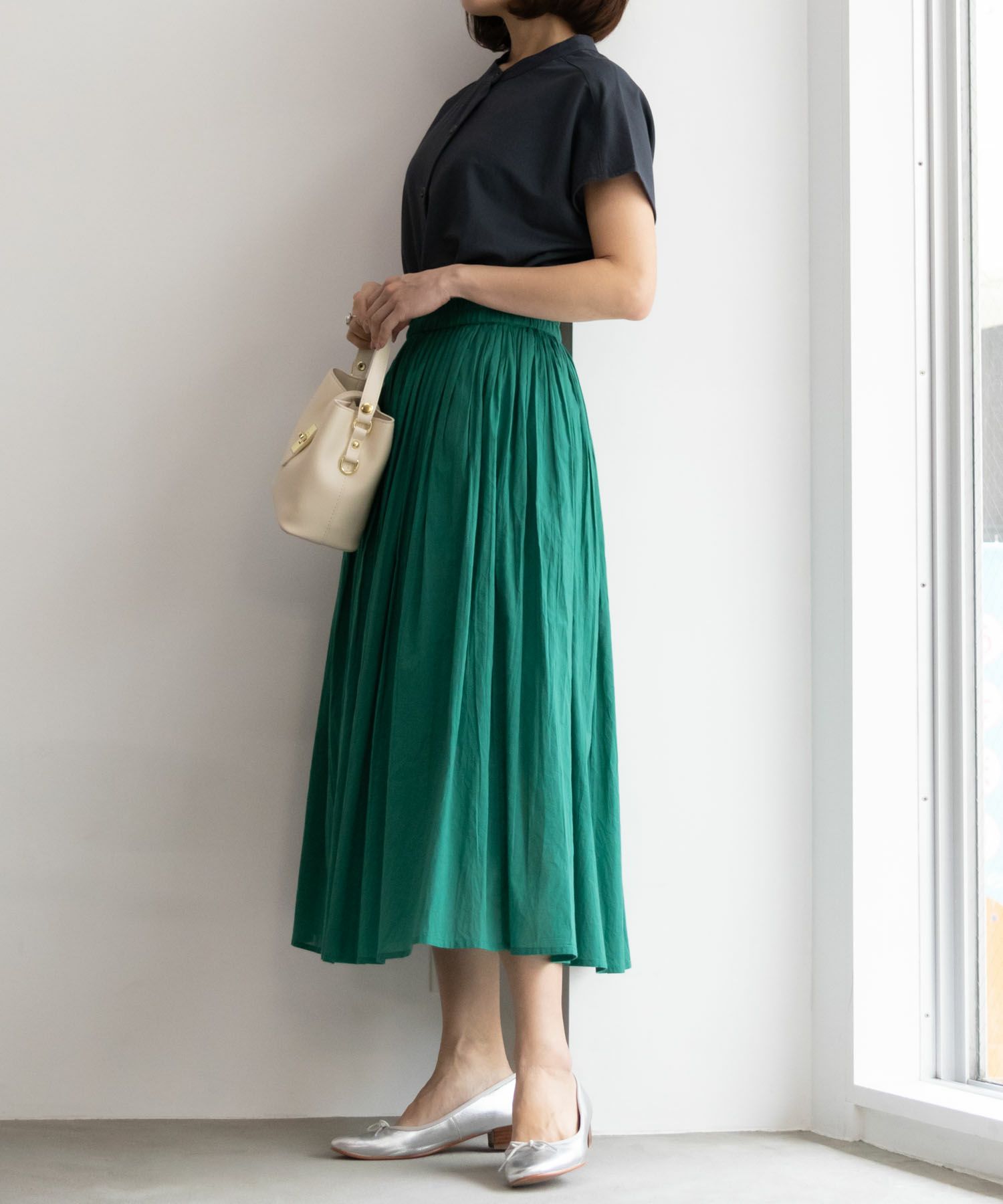 Howdy Marie インド綿 ギャザースカート レディース