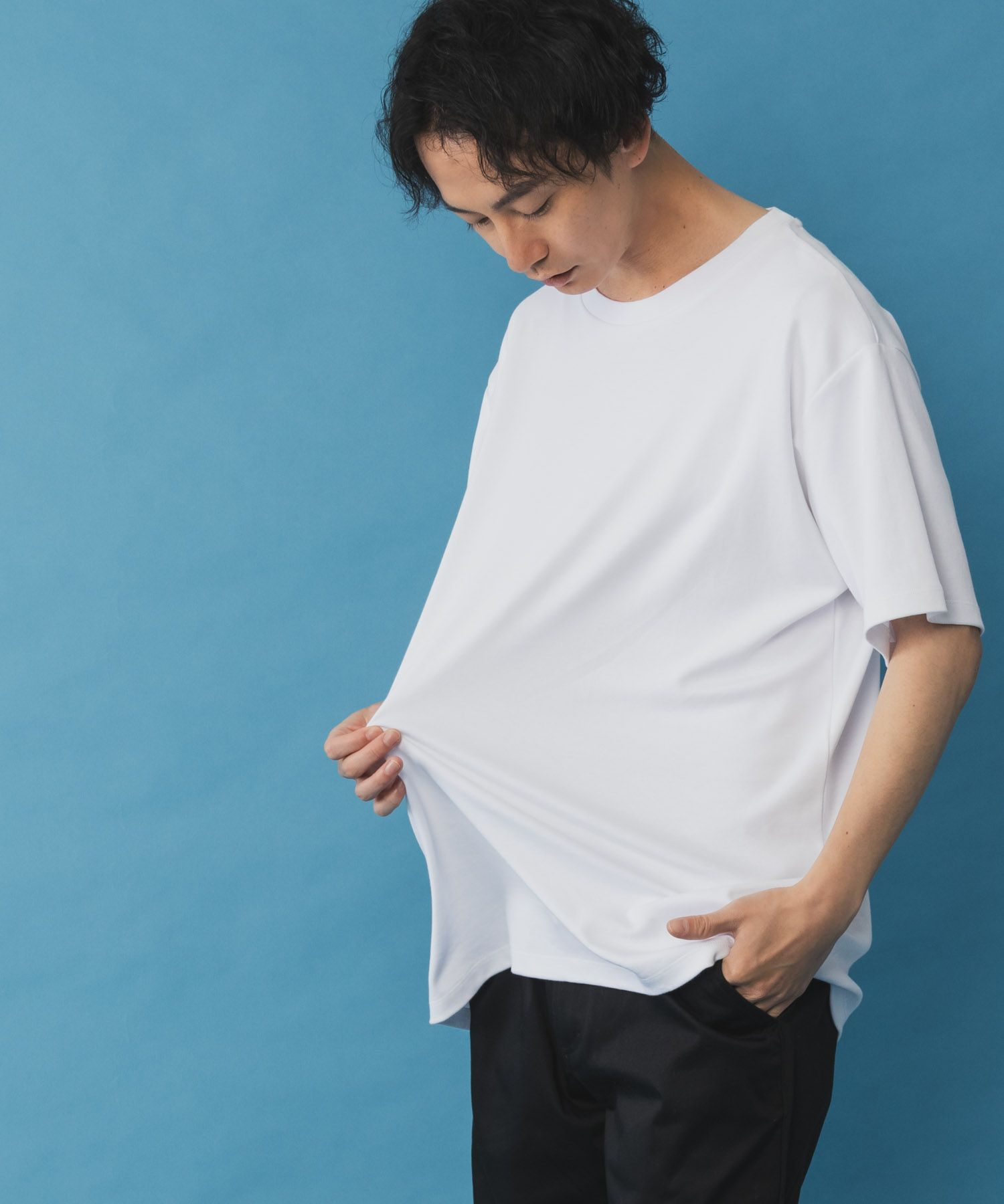 NAVY SARARI リピュール加工 シルケットTシャツ メンズ