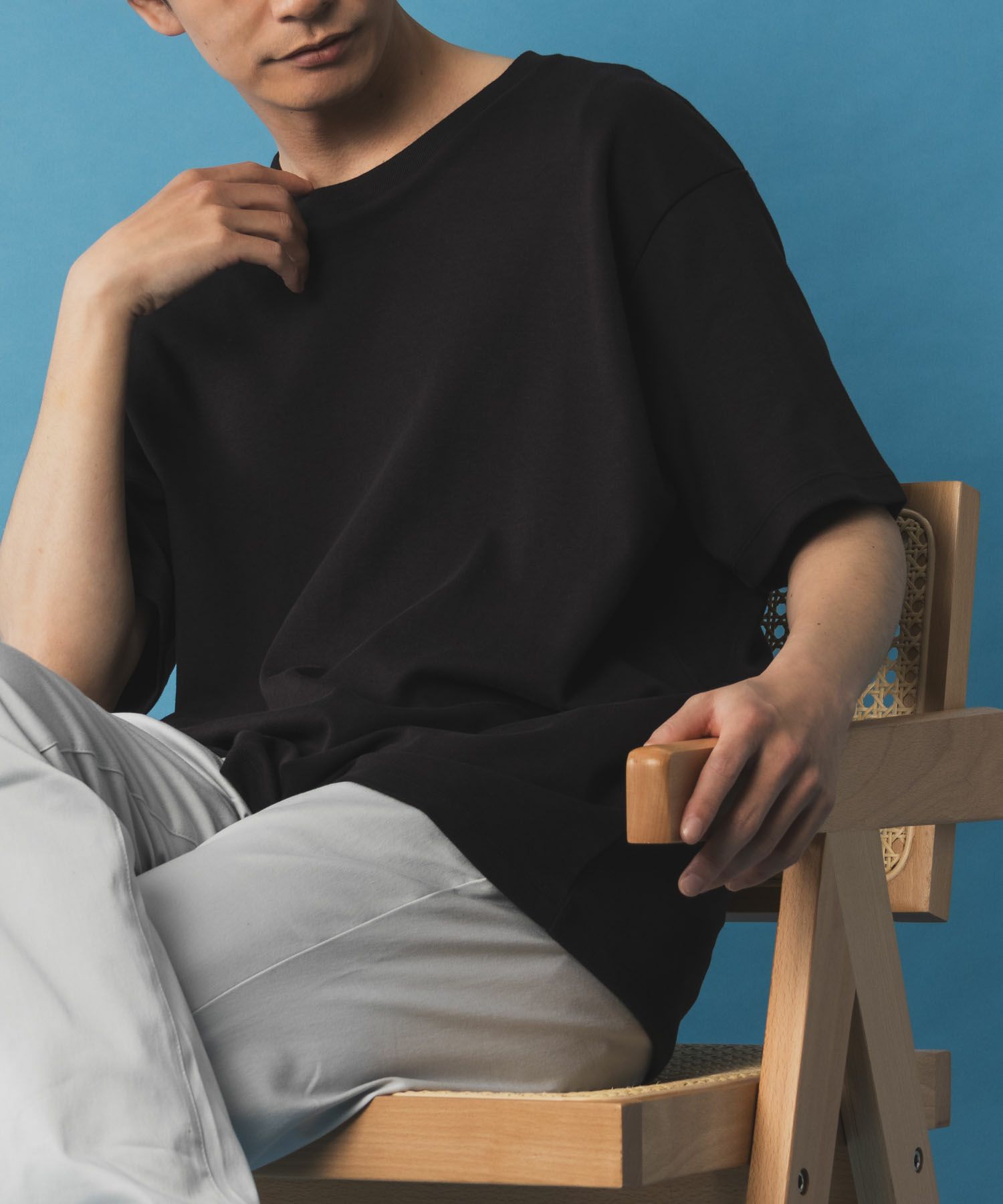 NAVY SARARI サラリピュール シルケットTシャツ メンズ商品サムネイル-9