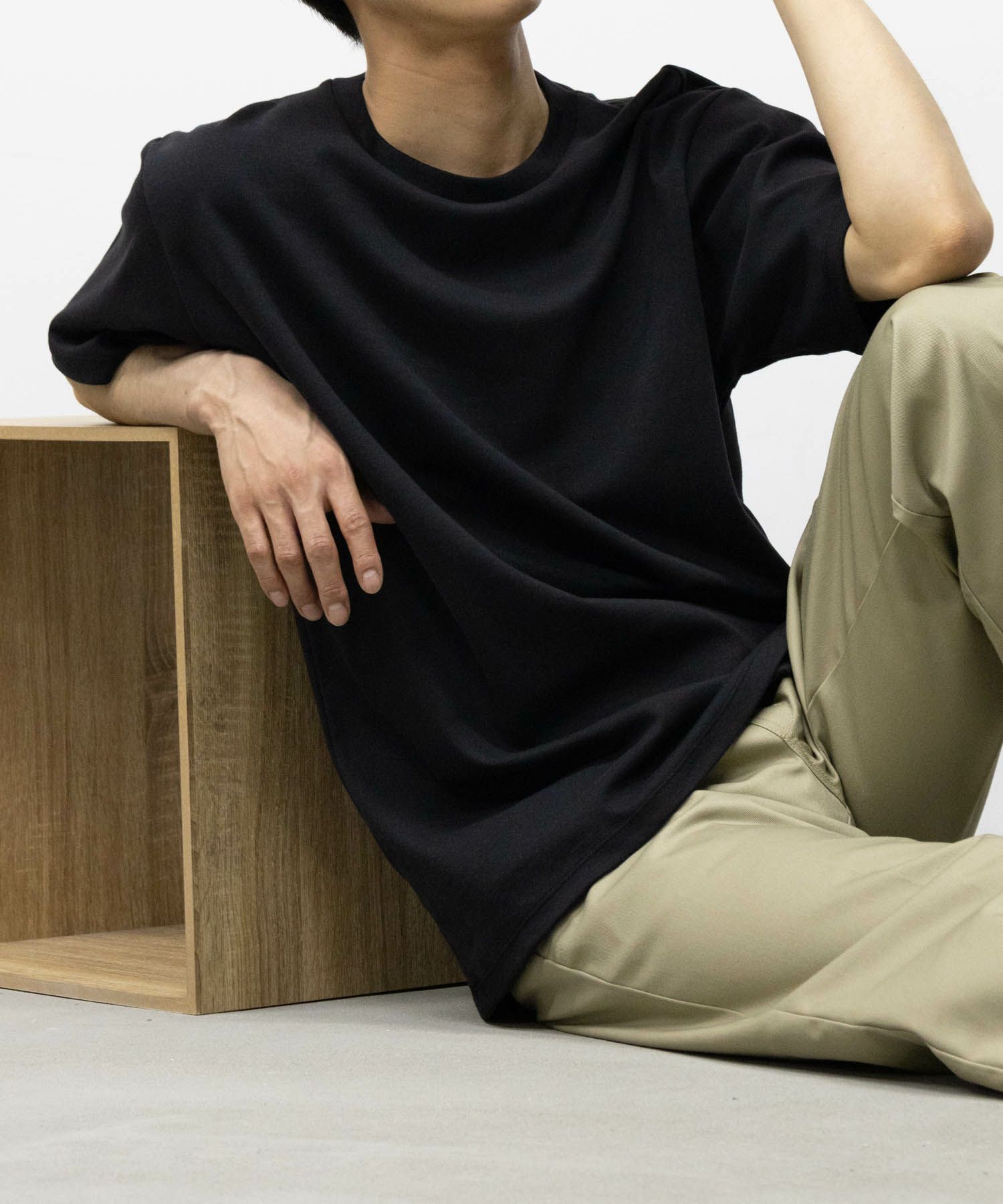 NAVY SARARI リピュール加工 シルケットTシャツ メンズ