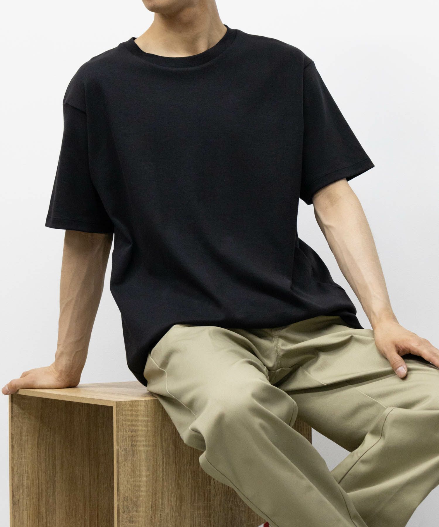 NAVY SARARI リピュール加工 シルケットTシャツ メンズ
