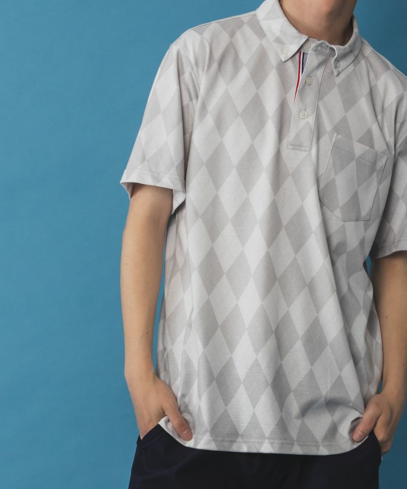 NAVY SARARI サラリピュール 総柄ポロシャツ メンズ商品画像-8