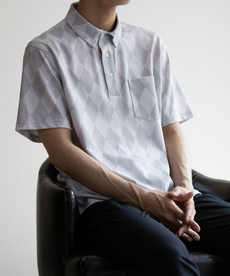 NAVY SARARI サラリピュール 総柄ポロシャツ メンズ商品画像-34