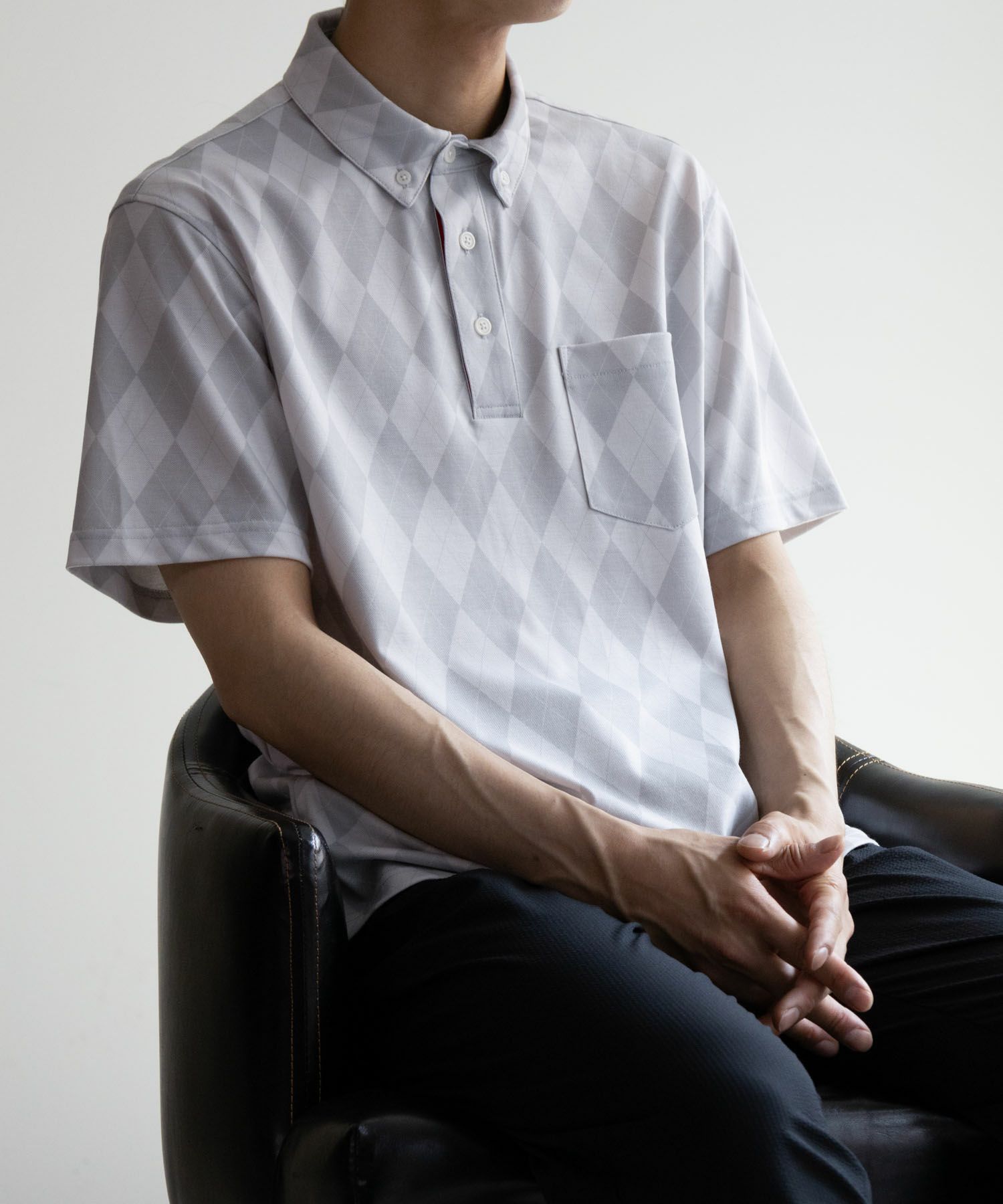 NAVY SARARI サラリピュール 総柄ポロシャツ メンズ商品サムネイル-34