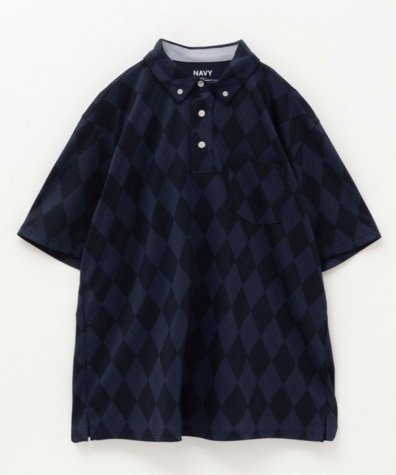 NAVY SARARI サラリピュール 総柄ポロシャツ メンズ商品画像-40