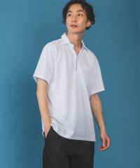 NAVY SARARI リピュール加工 リップルポロシャツ メンズ