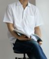 NAVY SARARI リピュール加工 リップルポロシャツ メンズ