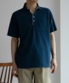NAVY SARARI リピュール加工 リップルポロシャツ メンズ