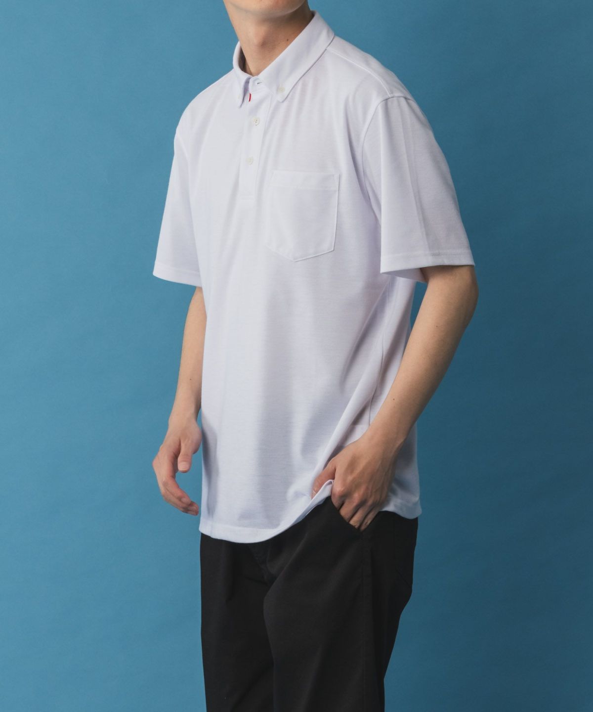 NAVY SARARI リピュール加工 カノコポロシャツ メンズ