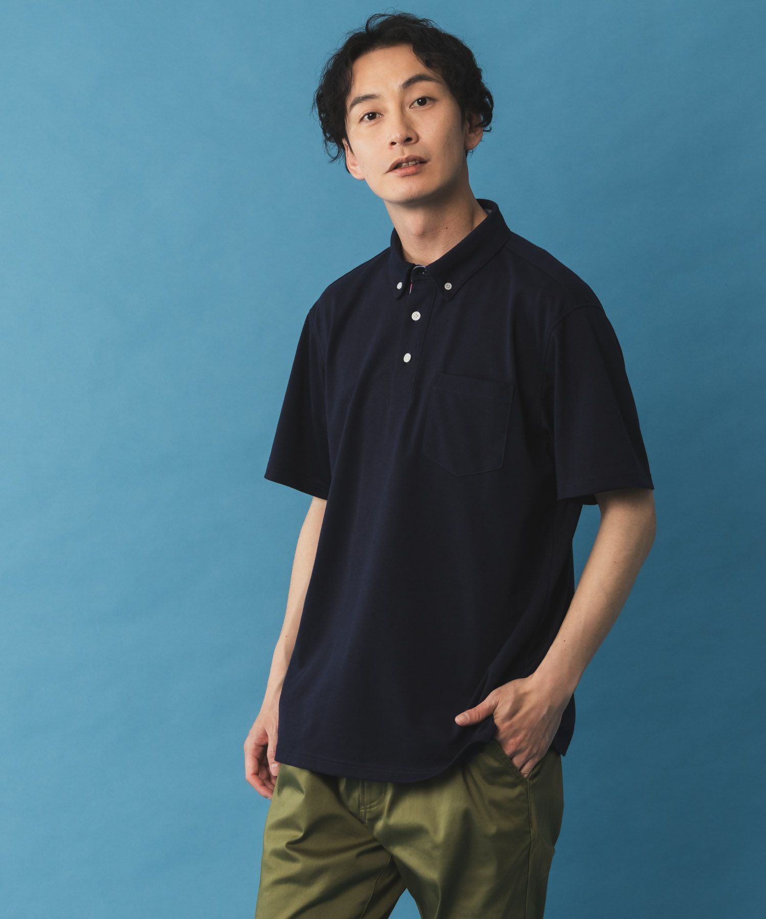 NAVY SARARI サラリピュール カノコポロシャツ メンズ商品サムネイル-9