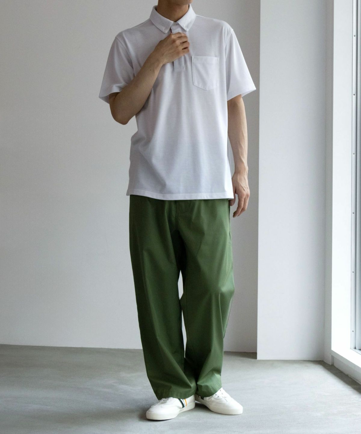 NAVY SARARI リピュール加工 カノコポロシャツ メンズ