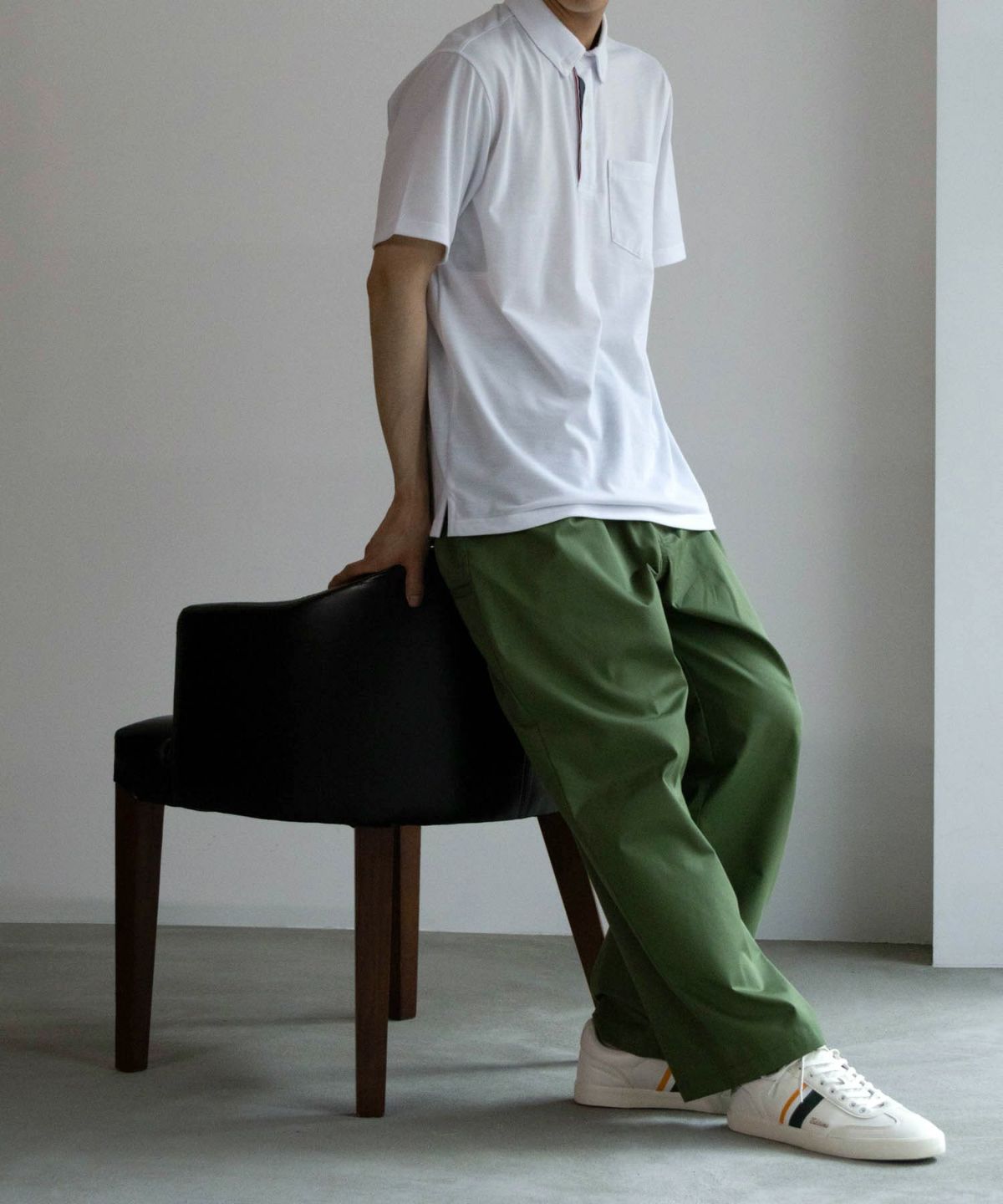 NAVY SARARI リピュール加工 カノコポロシャツ メンズ