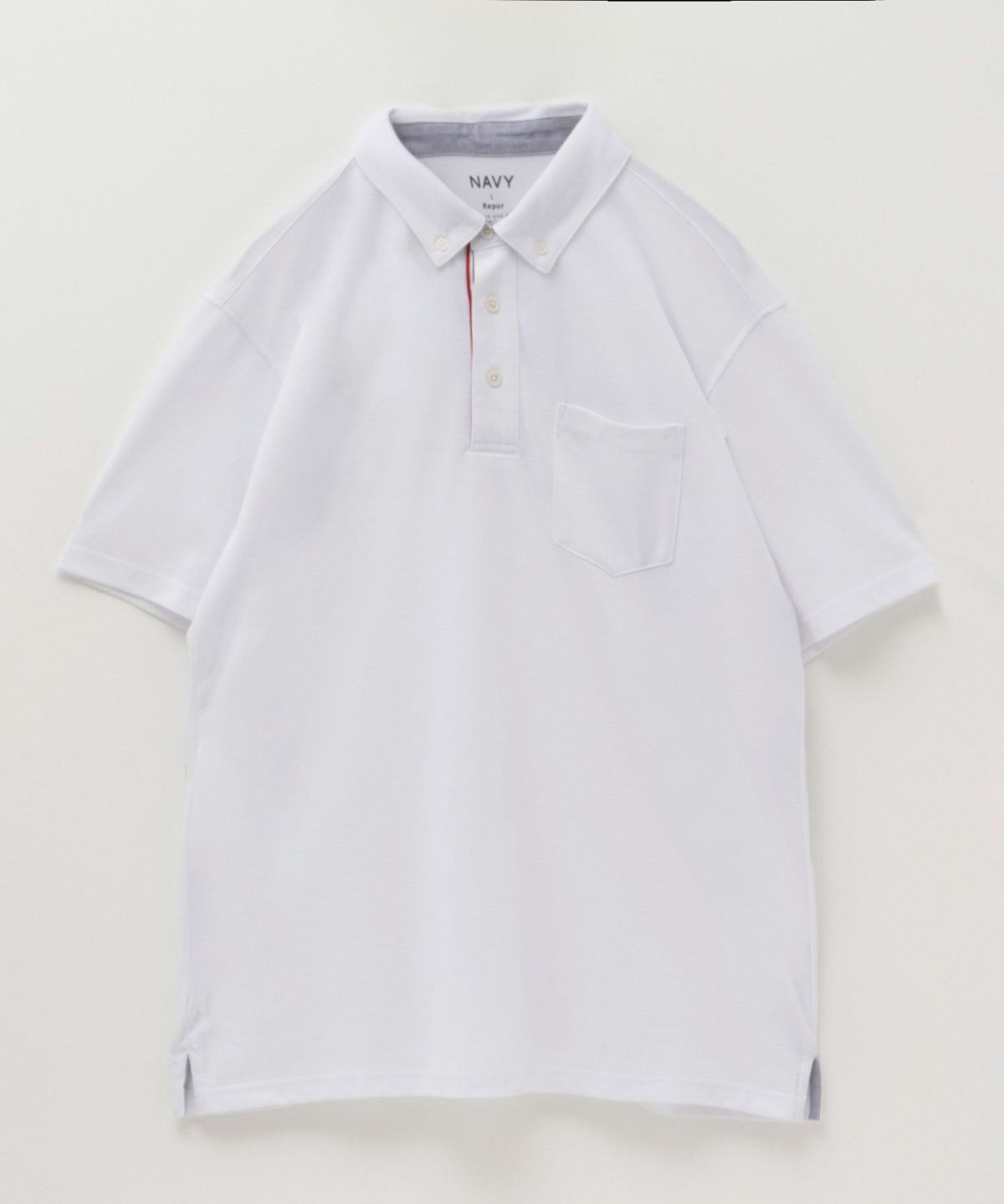 NAVY SARARI リピュール加工 カノコポロシャツ メンズ